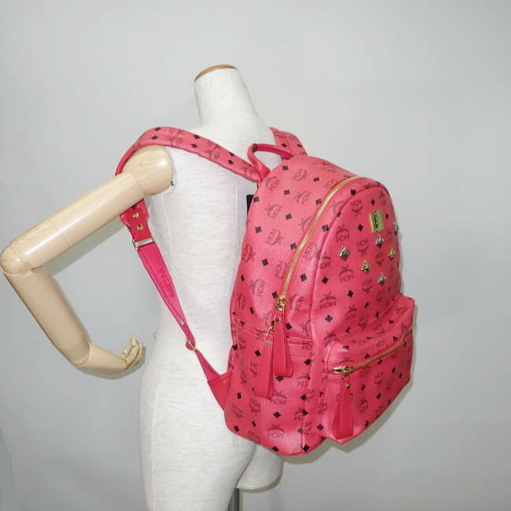 Mcm Rucksack Backpack Studs Pink - image 3
